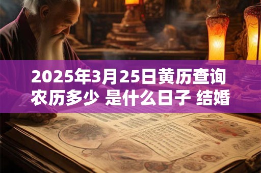 2025年3月25日黄历查询 农历多少 是什么日子 结婚吉时