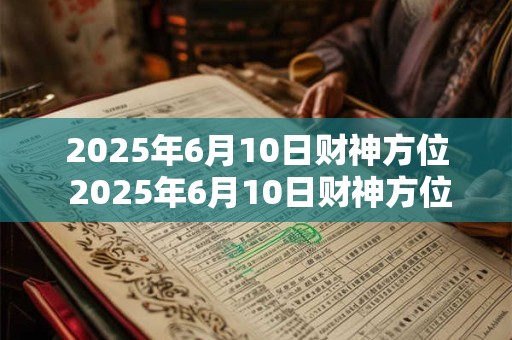 2025年6月10日财神方位 2025年6月10日财神方位如何