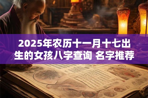 2025年农历十一月十七出生的女孩八字查询 名字推荐