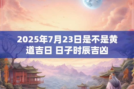 2025年7月23日是不是黄道吉日 日子时辰吉凶