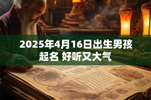 2025年4月16日出生男孩起名 好听又大气