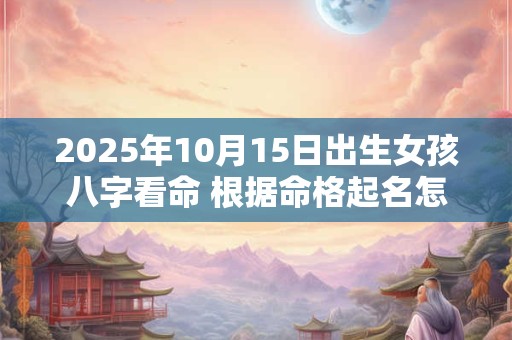 2025年10月15日出生女孩八字看命 根据命格起名怎么取