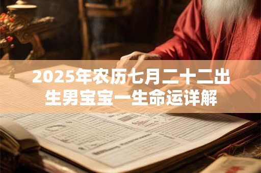 2026年农历七月二十二出生男宝宝一生命运详解