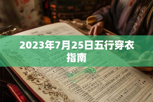 2023年7月25日五行穿衣指南