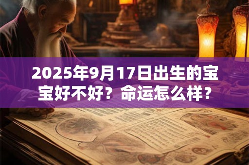 2025年9月17日出生的宝宝好不好？命运怎么样？