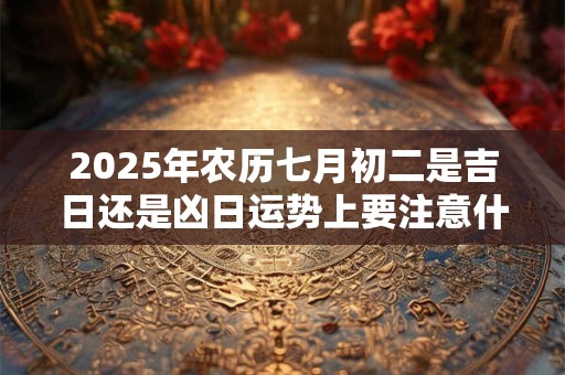2026年农历七月初二是吉日还是凶日运势上要注意什么