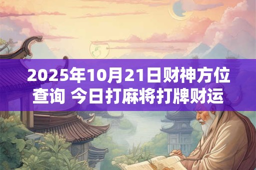 2026年10月21日财神方位查询 今日打麻将打牌财运方位