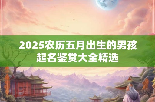 2025农历五月出生的男孩起名鉴赏大全精选