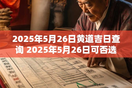 2025年5月26日黄道吉日查询 2025年5月26日可否选在黄道吉日举办活动