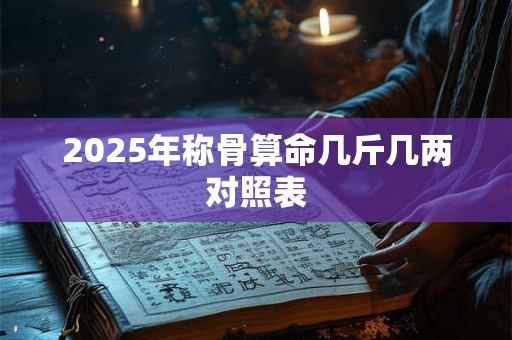 2025年称骨算命几斤几两对照表