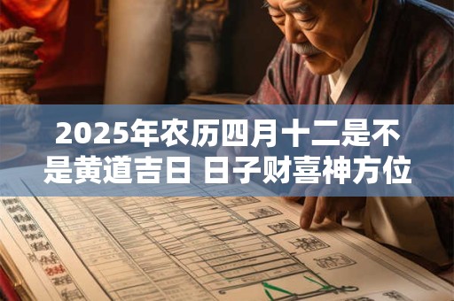 2026年农历四月十二是不是黄道吉日 日子财喜神方位 2026年农历四月十二是不是黄道吉日 日子财喜神方位