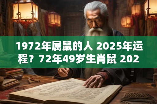1972年属鼠的人 2025年运程？72年49岁生肖鼠 2025年运势