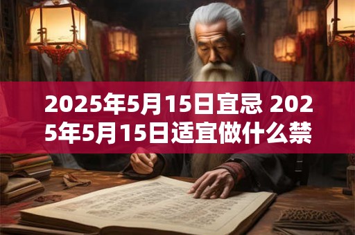 2025年5月15日宜忌 2025年5月15日适宜做什么禁忌是什么