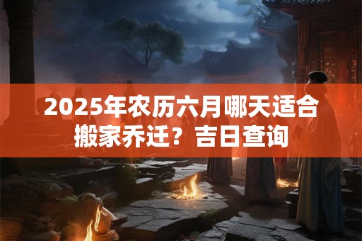 2025年农历六月哪天适合搬家乔迁？吉日查询