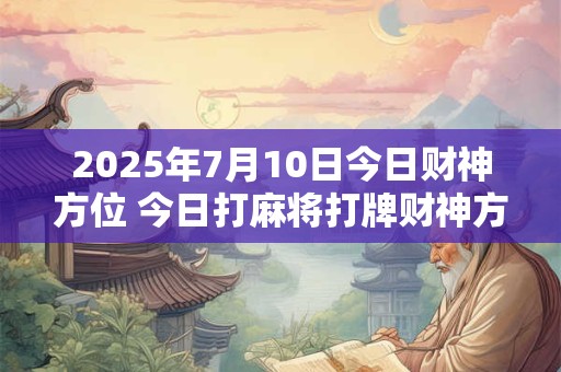 2025年7月10日今日财神方位 今日打麻将打牌财神方位！