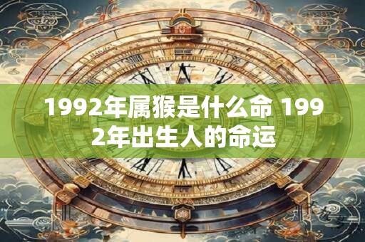 1992年属猴是什么命 1992年出生人的命运