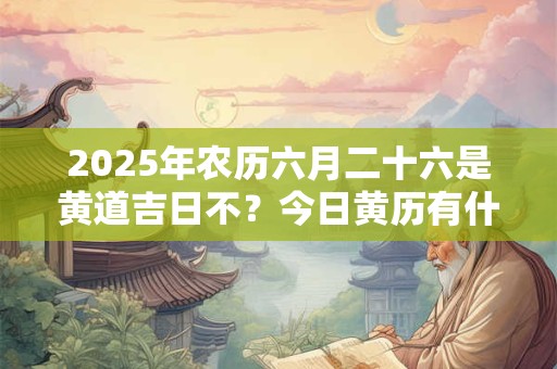 2025年农历六月二十六是黄道吉日不？今日黄历有什么宜忌