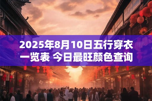 2025年8月10日五行穿衣一览表 今日最旺颜色查询