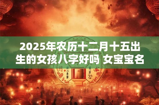 2025年农历十二月十五出生的女孩八字好吗 女宝宝名字精选
