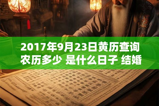 2017年9月23日黄历查询 农历多少 是什么日子 结婚吉时