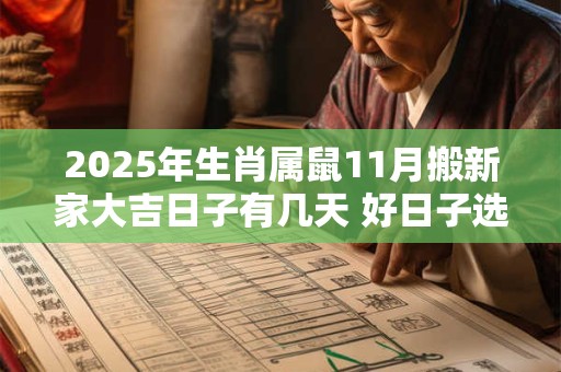 2025年生肖属鼠11月搬新家大吉日子有几天 好日子选择