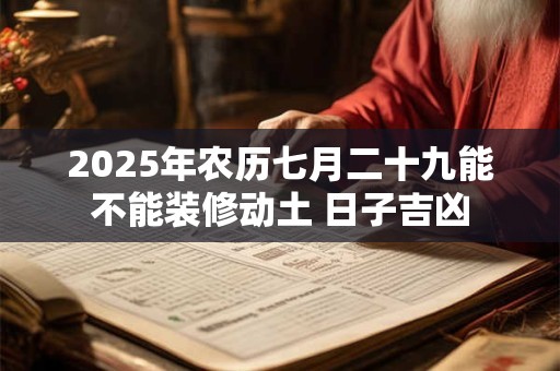 2025年农历七月二十九能不能装修动土 日子吉凶