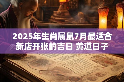 2025年生肖属鼠7月最适合新店开张的吉日 黄道日子查询