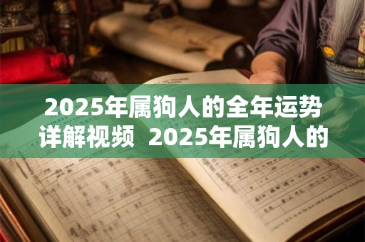 2025年属狗人的全年运势详解视频  2025年属狗人的全年运势详解
