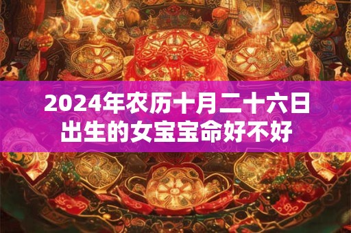 2024年农历十月二十六日出生的女宝宝命好不好
