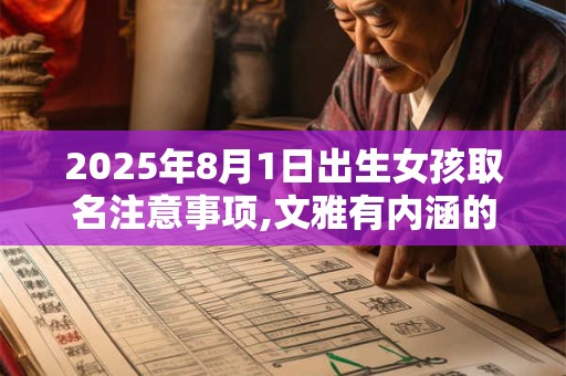 2025年8月1日出生女孩取名注意事项,文雅有内涵的名字鉴赏