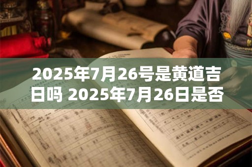2025年7月26号是黄道吉日吗 2025年7月26日是否黄道宝日