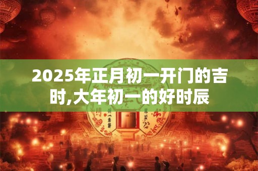 2025年正月初一开门的吉时,大年初一的好时辰 2025年正月初一开门的吉时,大年初一的好时辰