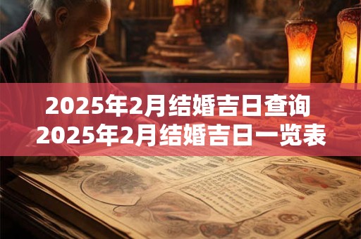 2025年2月结婚吉日查询 2025年2月结婚吉日一览表
