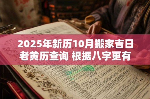 2025年新历10月搬家吉日老黄历查询 根据八字更有效