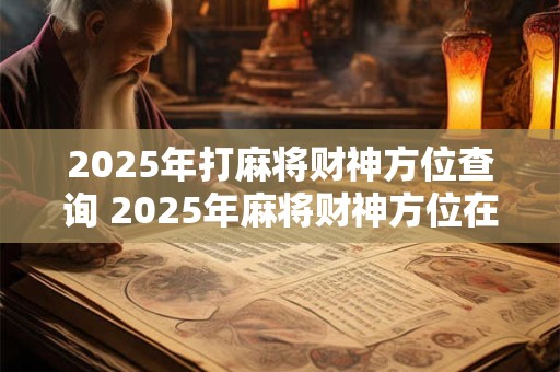 2025年打麻将财神方位查询 2025年麻将财神方位在哪