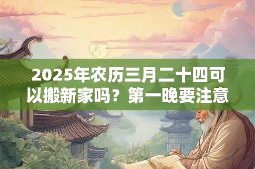 2025年农历三月二十四可以搬新家吗？第一晚要注意什么？