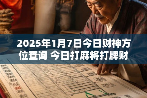 2025年1月7日今日财神方位查询 今日打麻将打牌财神方位