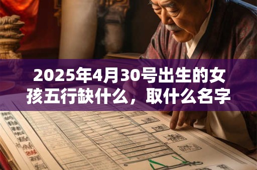 2025年4月30号出生的女孩五行缺什么，取什么名字好