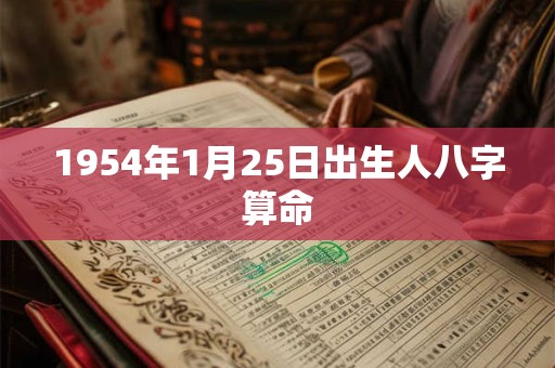 1954年1月25日出生人八字算命