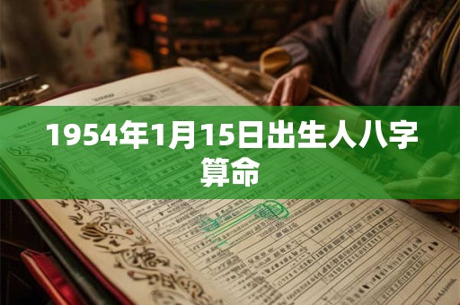 1954年1月15日出生人八字算命