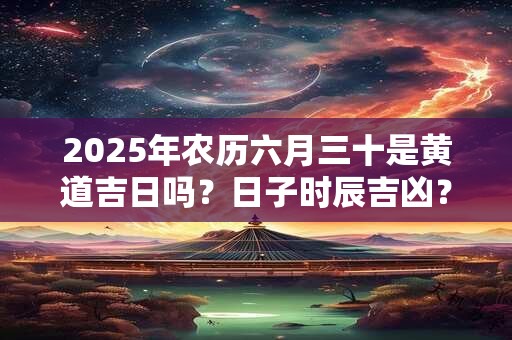 2025年农历六月三十是黄道吉日吗？日子时辰吉凶？