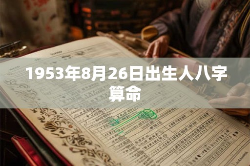 1953年8月26日出生人八字算命