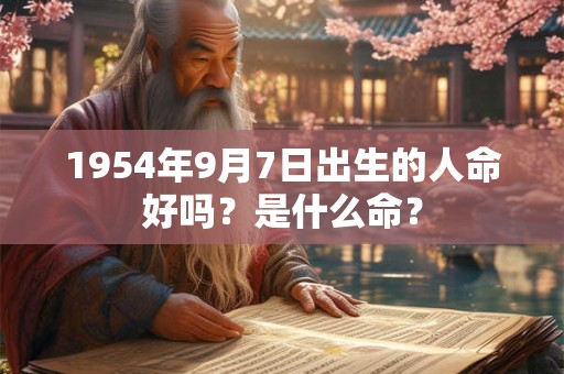 1954年9月7日出生的人命好吗？是什么命？