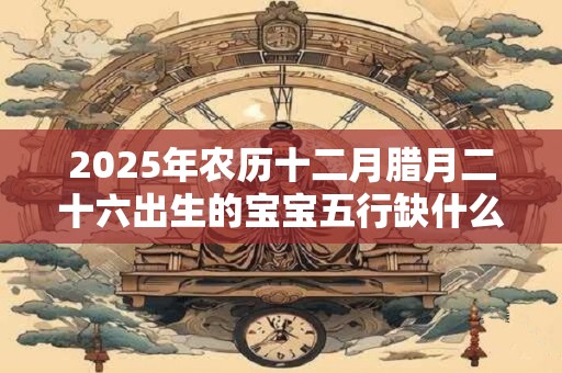 2025年农历十二月腊月二十六出生的宝宝五行缺什么 是什么命