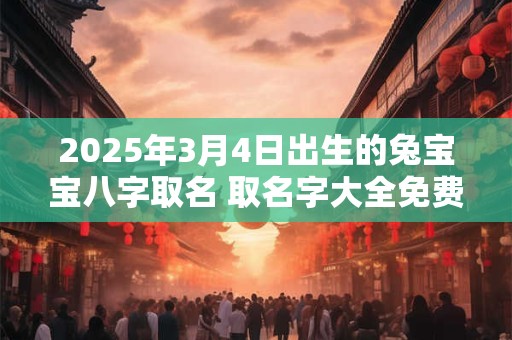 2025年3月4日出生的兔宝宝八字取名 取名字大全免费查询