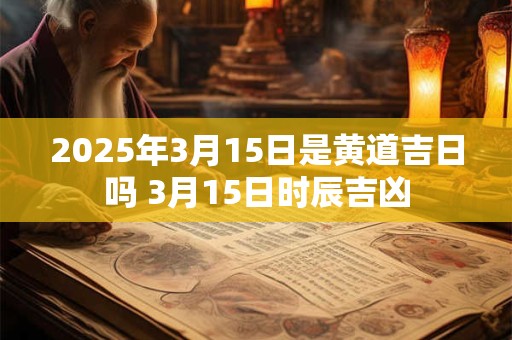 2025年3月15日是黄道吉日吗 3月15日时辰吉凶