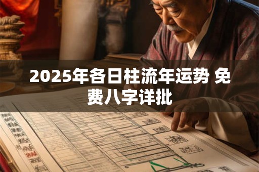 2025年各日柱流年运势 免费八字详批