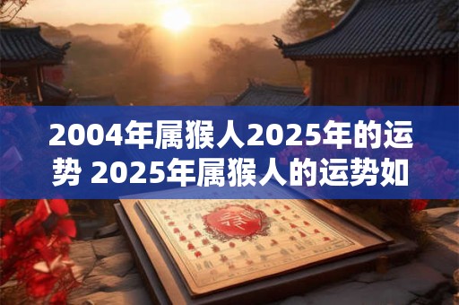 2004年属猴人2025年的运势 2025年属猴人的运势如何