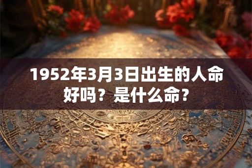 1952年3月3日出生的人命好吗？是什么命？