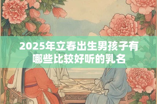 2025年立春出生男孩子有哪些比较好听的乳名